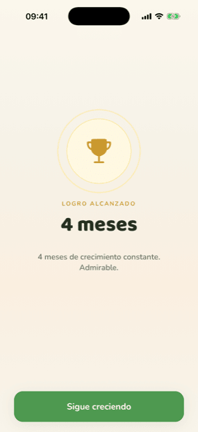 La medalla de cuatro meses, recién alcanzada