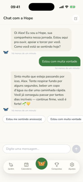 Uma conversa com a Hope sobre uma fissura